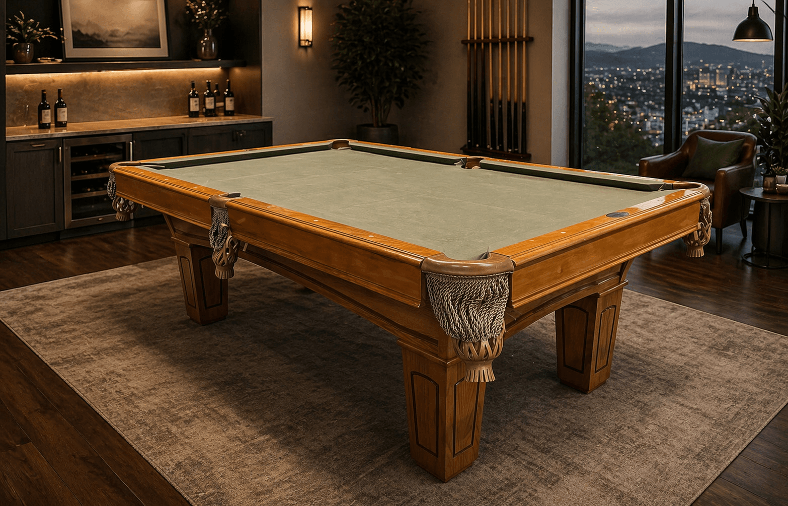 Pool table in a premium game room